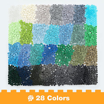 Etarnfly 2800Pcs Pixel Bricks, 1X1 Round Plates - 28 Colors Building Blocks Parts And Pieces - Pixel Arts Dots Bulk Studs Access