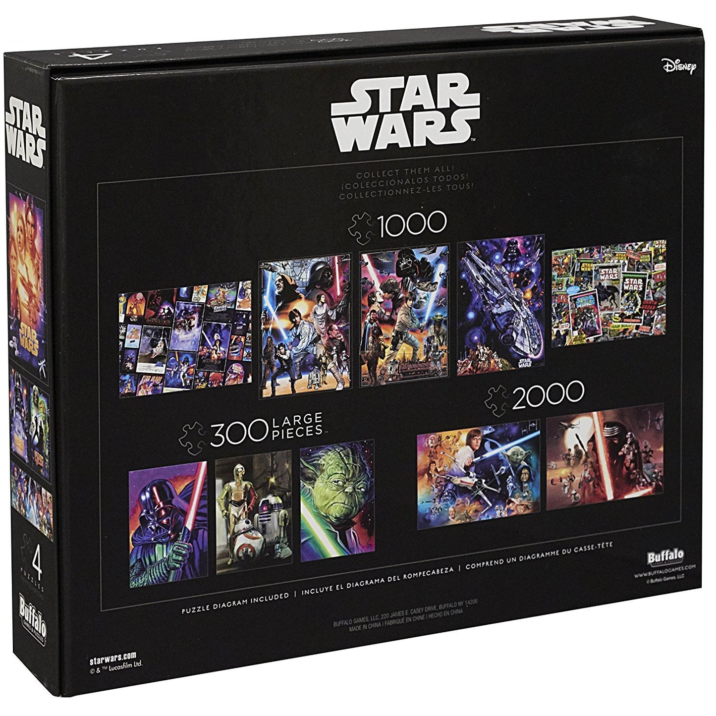 Buffalo Games Star Wars 4 x 1 Multipack Jigsaw Puzzle - Challenging Cardboard Puzzle for Adults - Multicolor, Model 9321