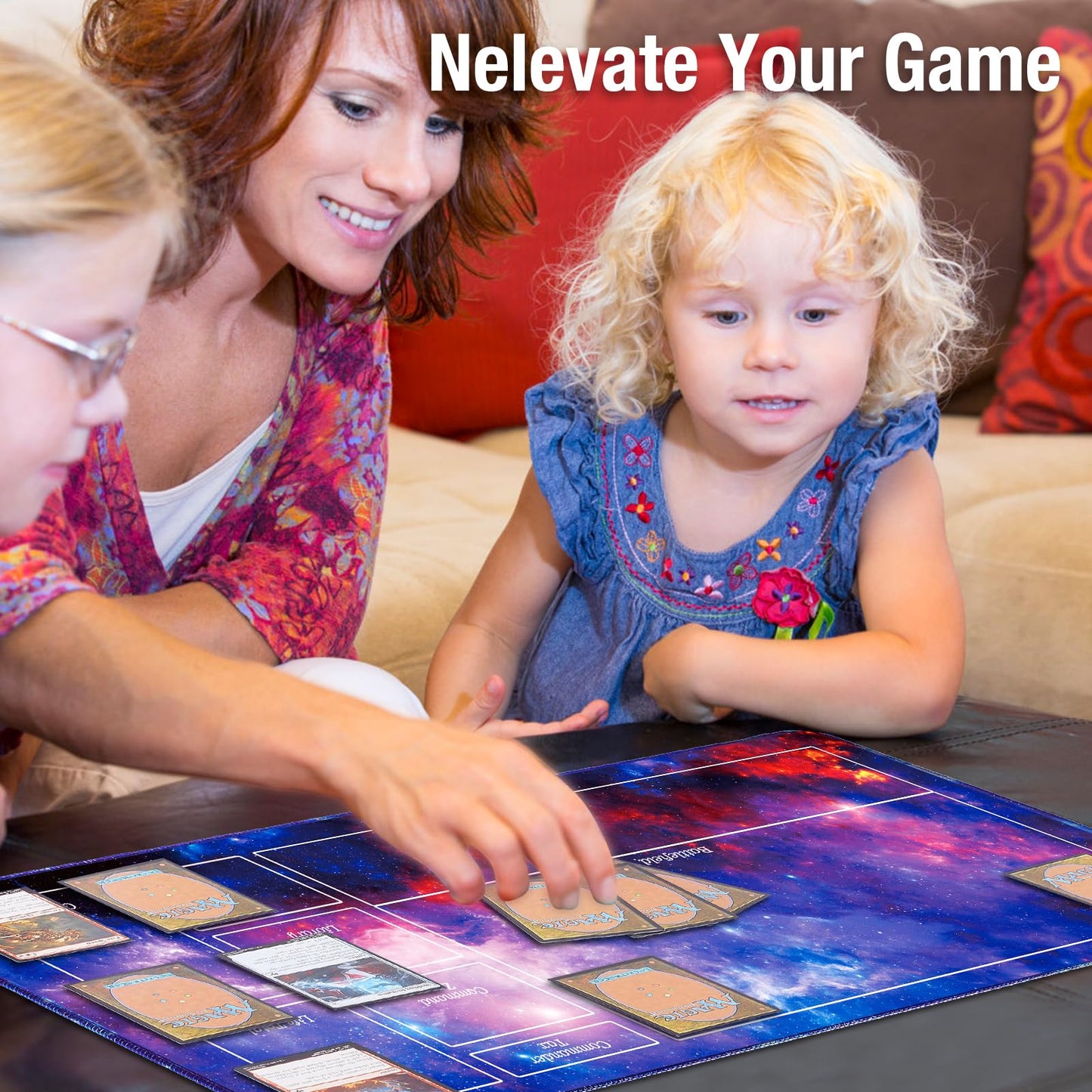 Biouai Stitched Mtg Playmats For Magic The Gathering Play Mat With Tube Case For Mtg Card Game Playing (Starry Zones)