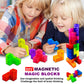 Ouxia Magnetic Building Blocks Magic Magnetic 3D Puzzle Cubes, Set Of 14 Multi Shapes Magnetics Blocks With 108 Guide Cards,Pare