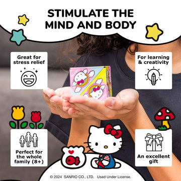 Shashibo Hello Kitty & Friends Shape Shifting Box - Award-Winning, Patented Magnetic Puzzle Cube W/ 36 Rare Earth Magnets - Fidget Toys For Adults & Kids 8+, Transform Into Over 70 Shapes (Rainbow)
