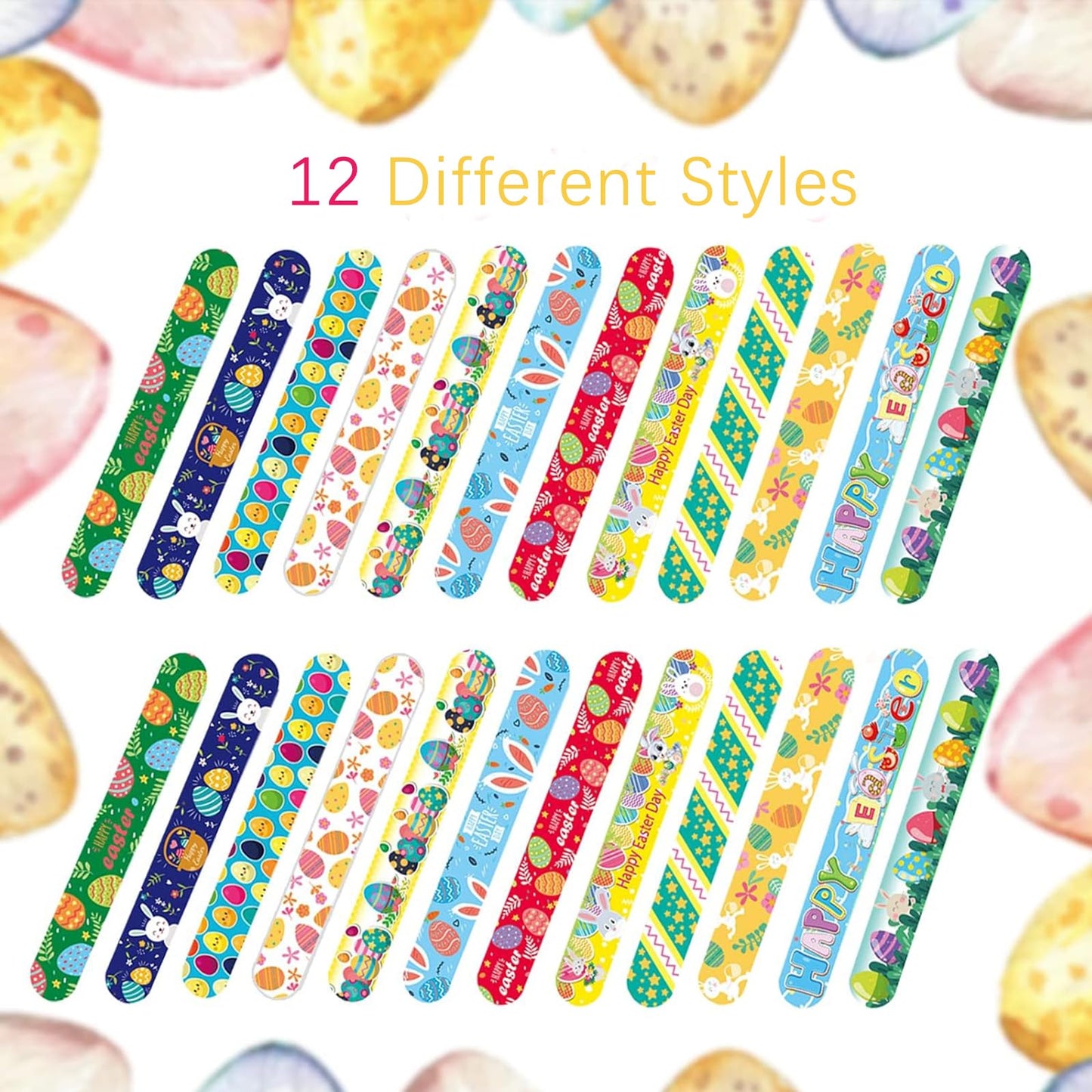 NovaHance 36 Pcs Easter Slap Bracelets Toys Easter Basket Stuffers Egg Fillers Gifts Party Favor