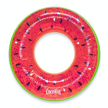 CocoNut Float Juicy Watermelon Glitter Pool Float - Inflatable Ring Float - Durable Long Lasting 3.5 Foot Lounge Tube and Water 
