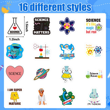 Beyumi Natural Sciences Roll Stickers - 1000Pcs Biology Experiment Stickers In 2 Rolls Waterproof Vinyl Laboratory Decals For Laptop Bottle Notebook Luggage Computer Classroom Decor For Kids Students