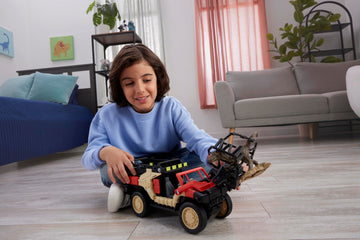 Matchbox RC Jurassic World Toy Truck, Remote-Control Battery-Operated Vehicle with Dinosaur Figure, Dino Catcher RC & Capture Ca
