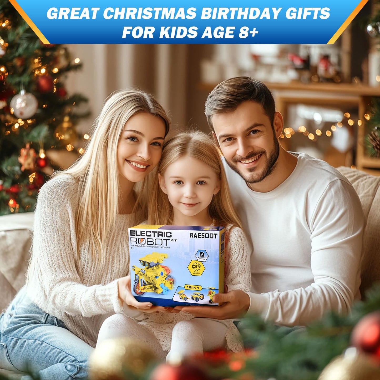 Raesoot Stem Toys For Kids Age 8-13, 12-In-1 Robot Building Toys Science Kits With Rechargeable Battery, Christmas Birthday Gift