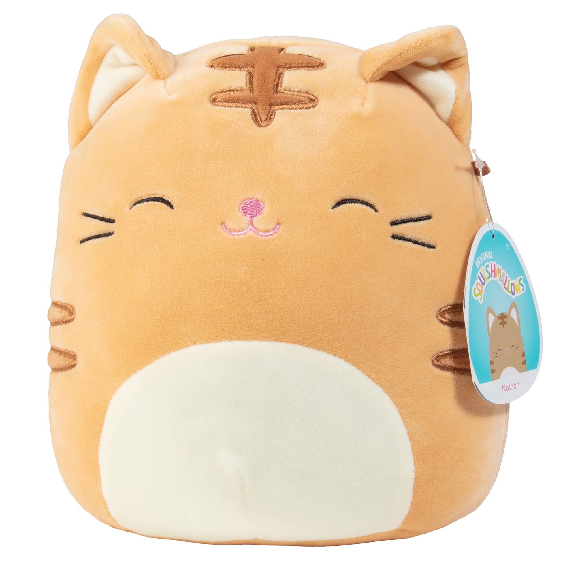 Squishmallows 8-Inch Nathan The Orange Cat - Official Jazwares Plush - Collectible Soft & Squishy Kitty Stuffed Animal Toy - Add