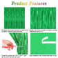 8 Pack Green Streamer, 3.28 FT x 7.05 FT Dinosaur Backdrop, Metallic Tinsel Backdrop FOI Fringe Curtains Party Streamer, Jungle