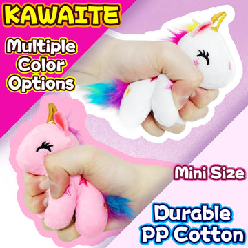 Light Pink Unicorn Stuffed Animals, Kawaii Plushies For Girls And Boys, Soft Unicorn Mini Plush Toys Key Chains, Fun And Cuddly
