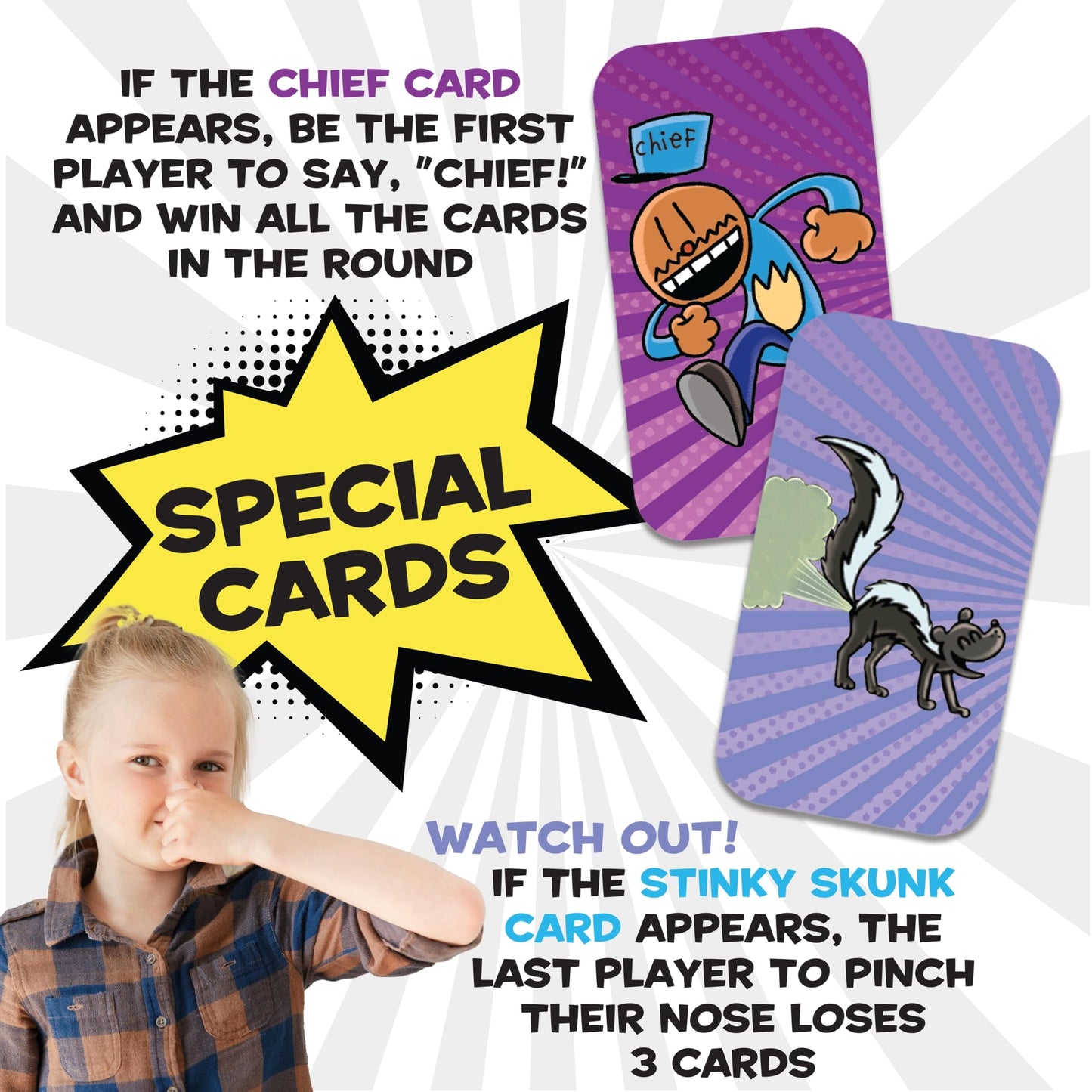 University Games Dog Man Supa Buddies Card Game for 2-4 Players, Ages 5+, Cardboard, Blue & White, Model 07018