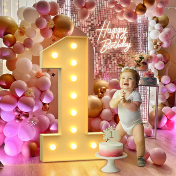 4Ft Light Up Numbers, Large Marquee Numbers 1 For 21St 1St Birthday Decorations For Boy Girl, Giant Light Up Numbers For Party A