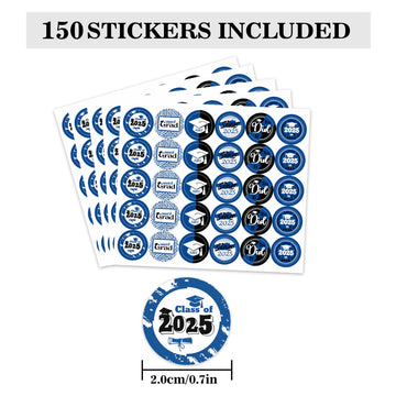 Black and Blue Grad Graduation Party Favors Stickers for Chocolate Kisses, Congrats Grad Stickers Graduation Candy Stickers,Clas