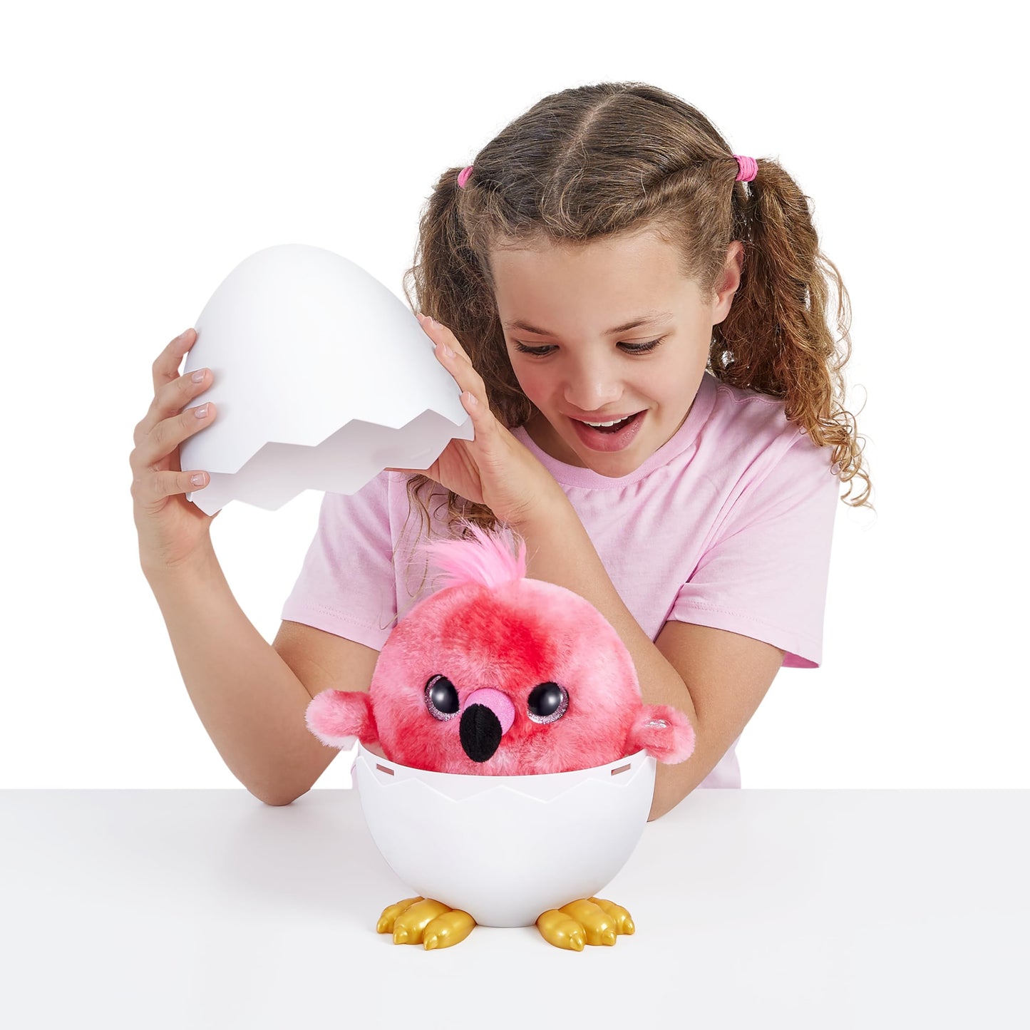 Pets Alive Chirpy Birds Electronic Pet - Flamingo Color, Model 9537A, Includes Stickers, Comb, Fluffy Clay, Plush Toy for Girls