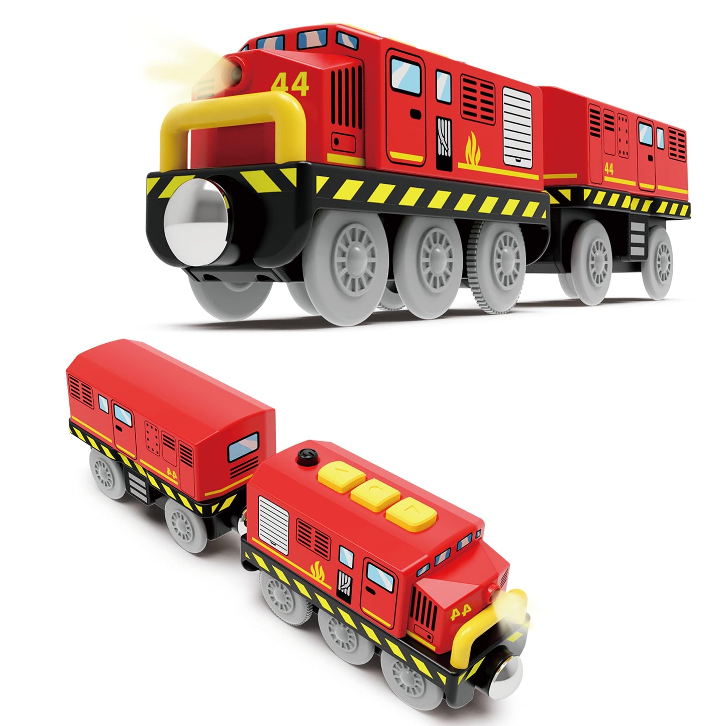 Train Toys Battery Operated Locomotive Train For Wooden Track, Motorized Train For Toddlers With Magnetic Connection, Compatible With Thomas, Brio, Chuggington, Melissa And Doug
