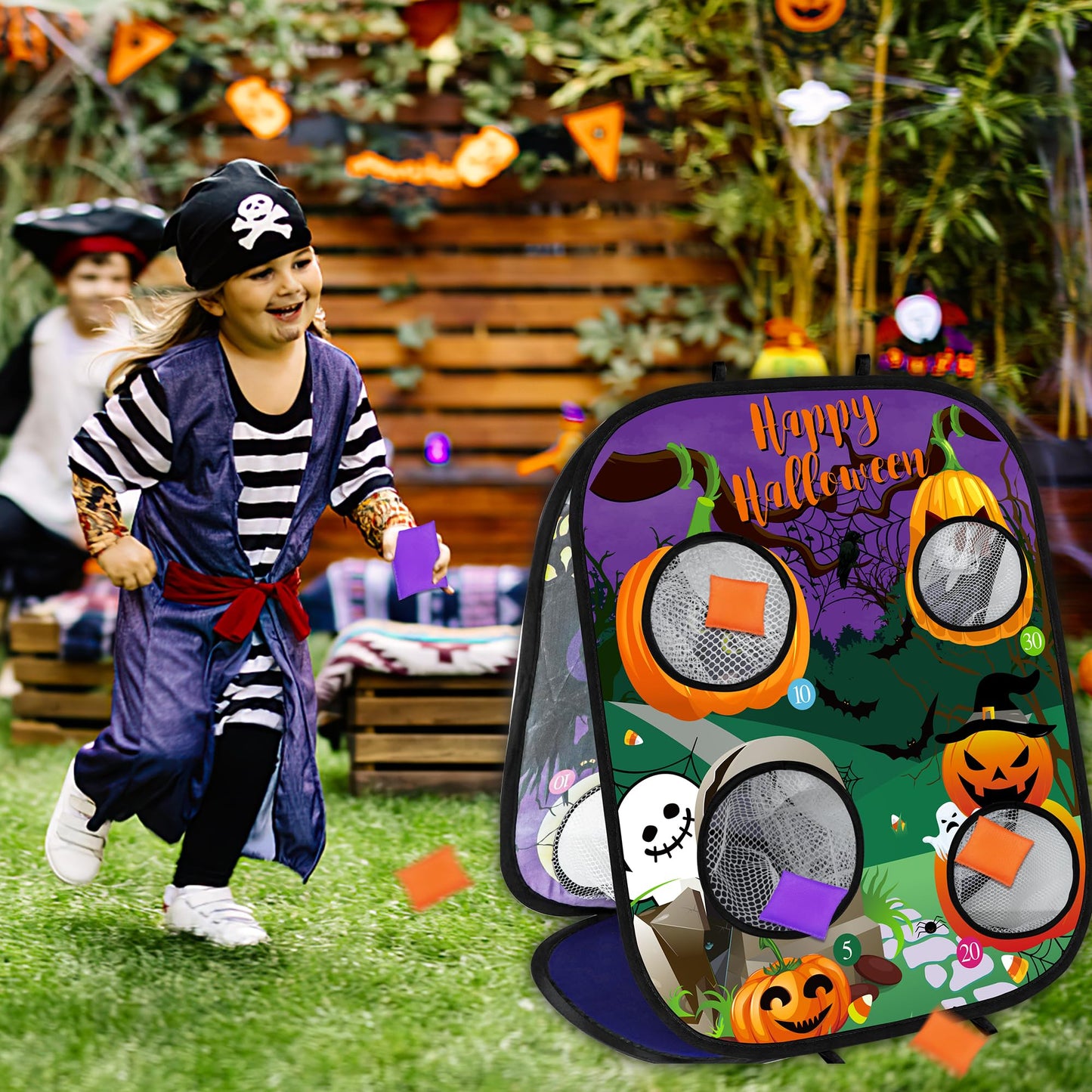 Halloween Games For Kids Party, Ghost Pumpkin Bean Bag Toss Games Halloween Party Games Favors Carnival Games For Adults Kids Sc