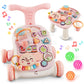 TOY Life 3 in 1 Baby Push Walker & Activity Center, Pink, for 6-12 Months, Model ZS409399, Music Panel, Sit to Stand Learning Toy