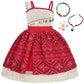 COTRIO Princess Dress for Girls Toddler Kids Outfit with Accessories Necklace Halloween Costume for Girl Dress Up Clothes Size 9