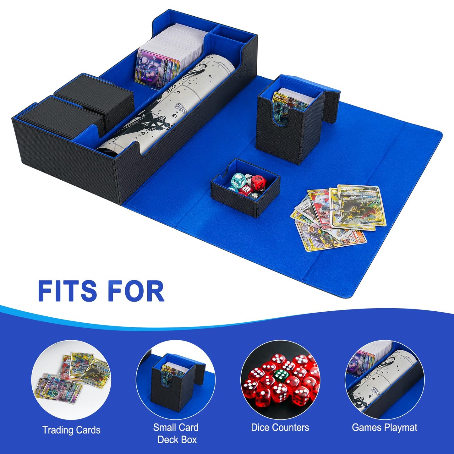 Leforz Card Deck Box,X-Large Premium Card Game Deck Storage Box Fits 5 Decks Card Box,Card Deck Case Compatible With Mtg/Tcg/Yug