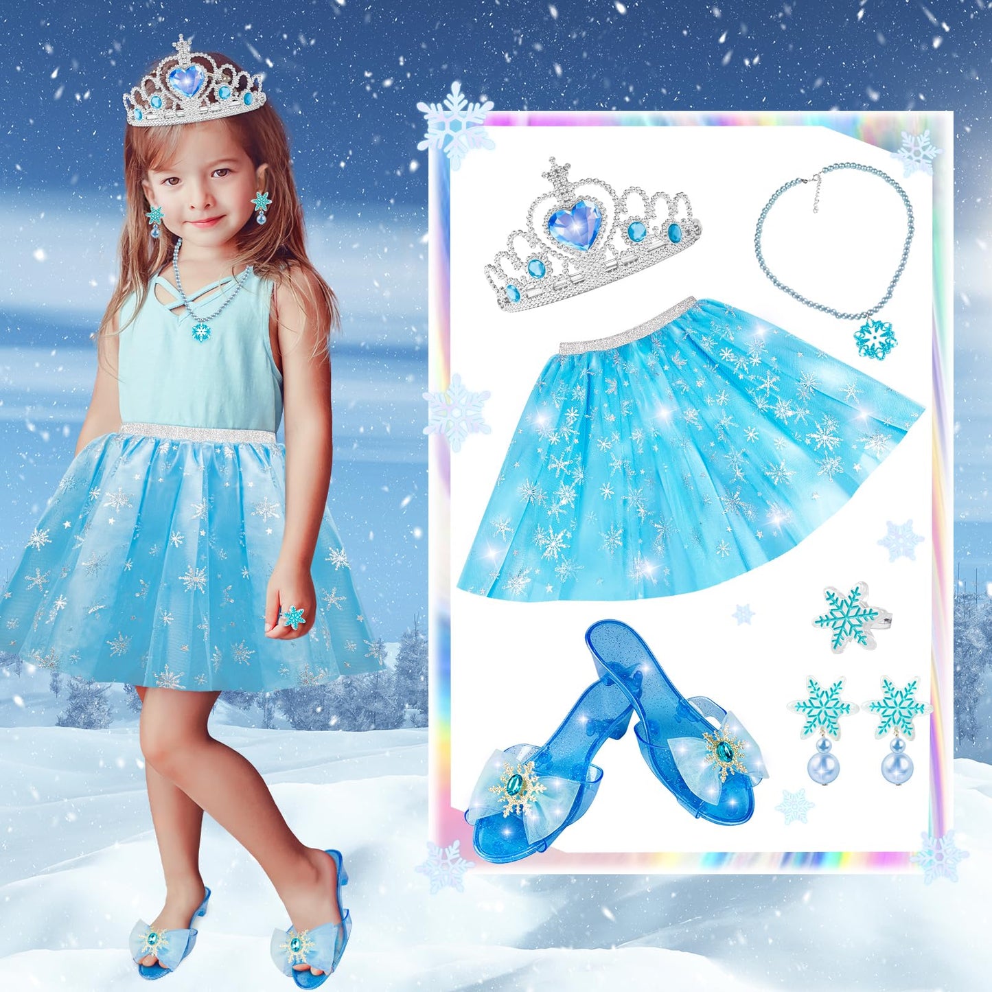 Princess Dress Up For Girls, Dress Up Clothes For Girl With Princess Shoes, Toddler Girls Boutique, Pretend Play Gifts For Littl