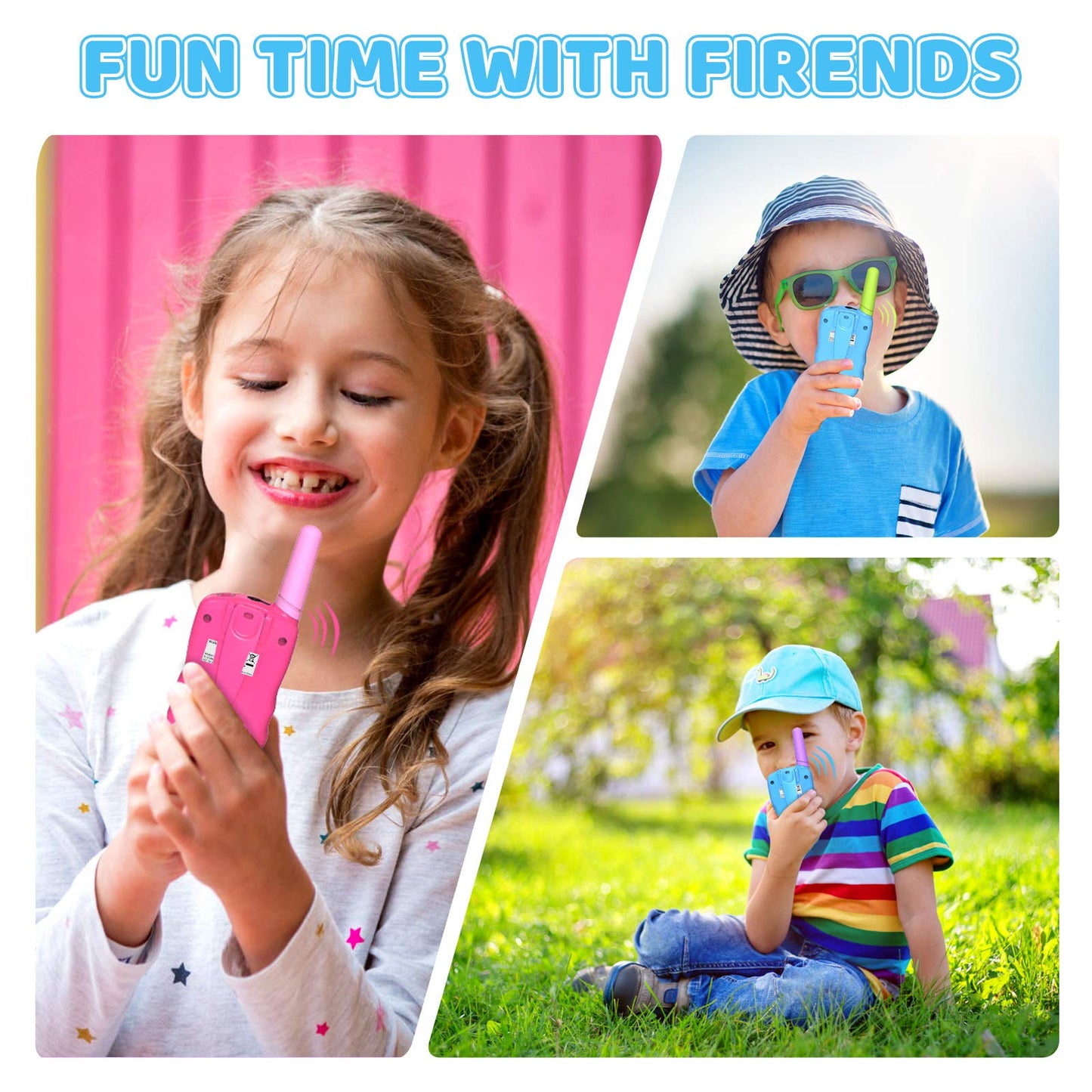 Selieve T-388 Walkie Talkies for Kids, 3 Pack, 3 KM Range, Pink, ABS, Ideal Gifts for 5-8 Year Olds