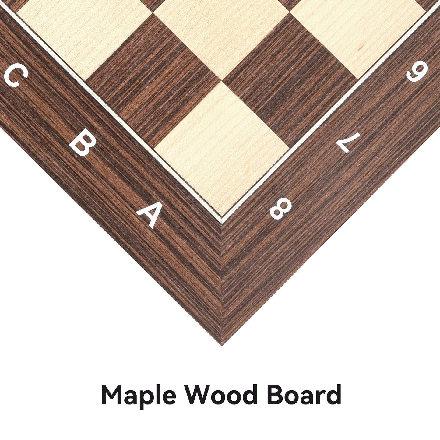 Woodronic 21' Professional Wood Chess Board, Tournament Chess Board With 2.25' Squares, Ideal Gift For Chess Players