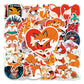 Cute Fox Stickers For Kids 50Pcs, Colorful Vinyl Waterproof Stickers For Teen Kids Girls Adults, Suitable For Water Bottles,Lapt