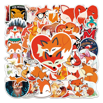 Cute Fox Stickers For Kids 50Pcs, Colorful Vinyl Waterproof Stickers For Teen Kids Girls Adults, Suitable For Water Bottles,Lapt