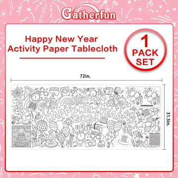 Giant Coloring Poster For Classroom Wall - Versatile 31.5 X 72 Inches Happy New Year Activity Poster/Table Cover, School Parties