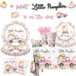 Little Pumpkin Baby Shower Party Decorations Tableware,142Pcs A Sweet Little Pumpkin Is On The Way Girl Pink Floral Truck Dispos