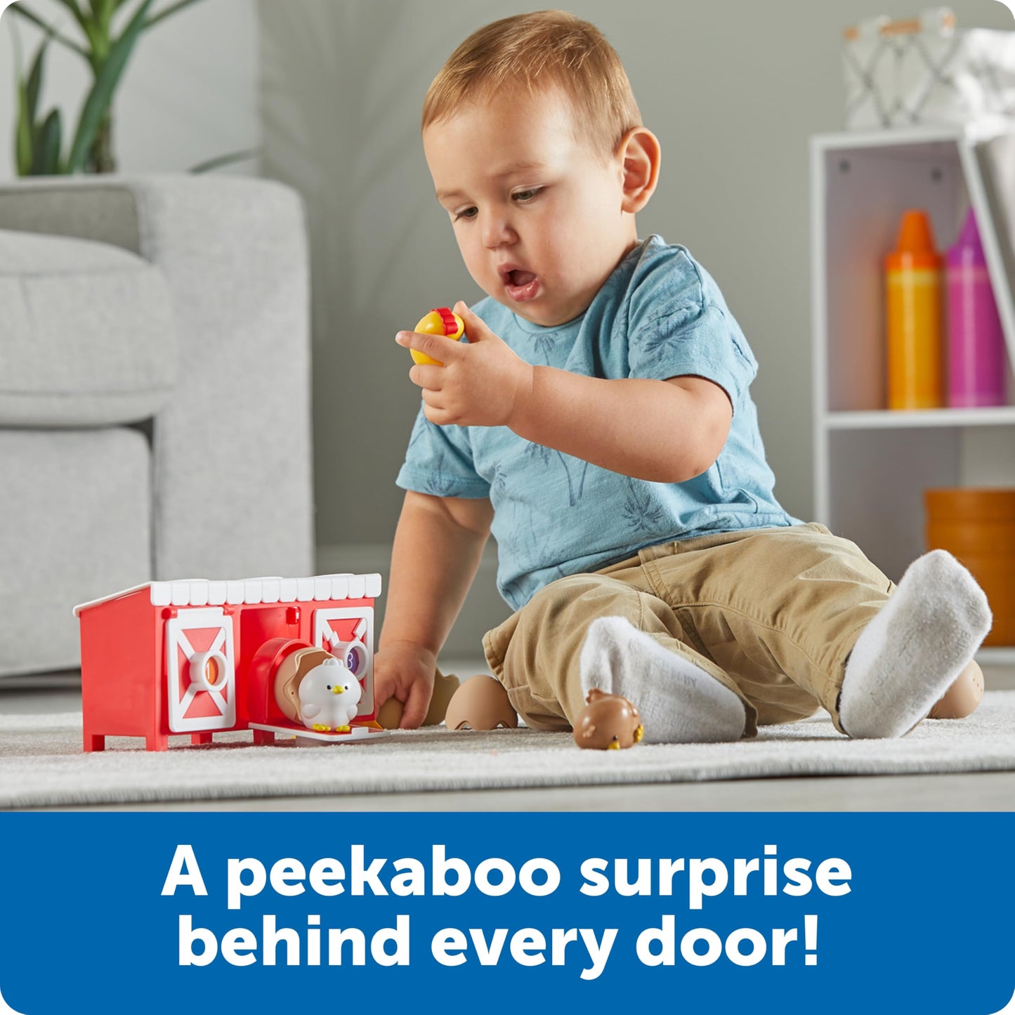Learning Resources Peeksville Hide & Cheep Chicken Coop, Farm Toys, Barn Toys, Toddler Learning Toys, Kids Easter Gifts, Ages 18
