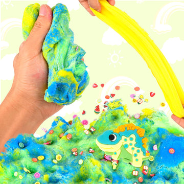 200ML Cloud Slime Dinosaur Snow Mixed Color for Kids Party Favors, Girls Boys Scented 7OZ Stress Relief DIY Toy