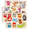 Quokka Wooden Puzzles For Toddlers 1-2 - 4 Set Pegged Puzzles For Kids Ages 1-2 - Fruits Learning Toy For Kids - Gift Realistic