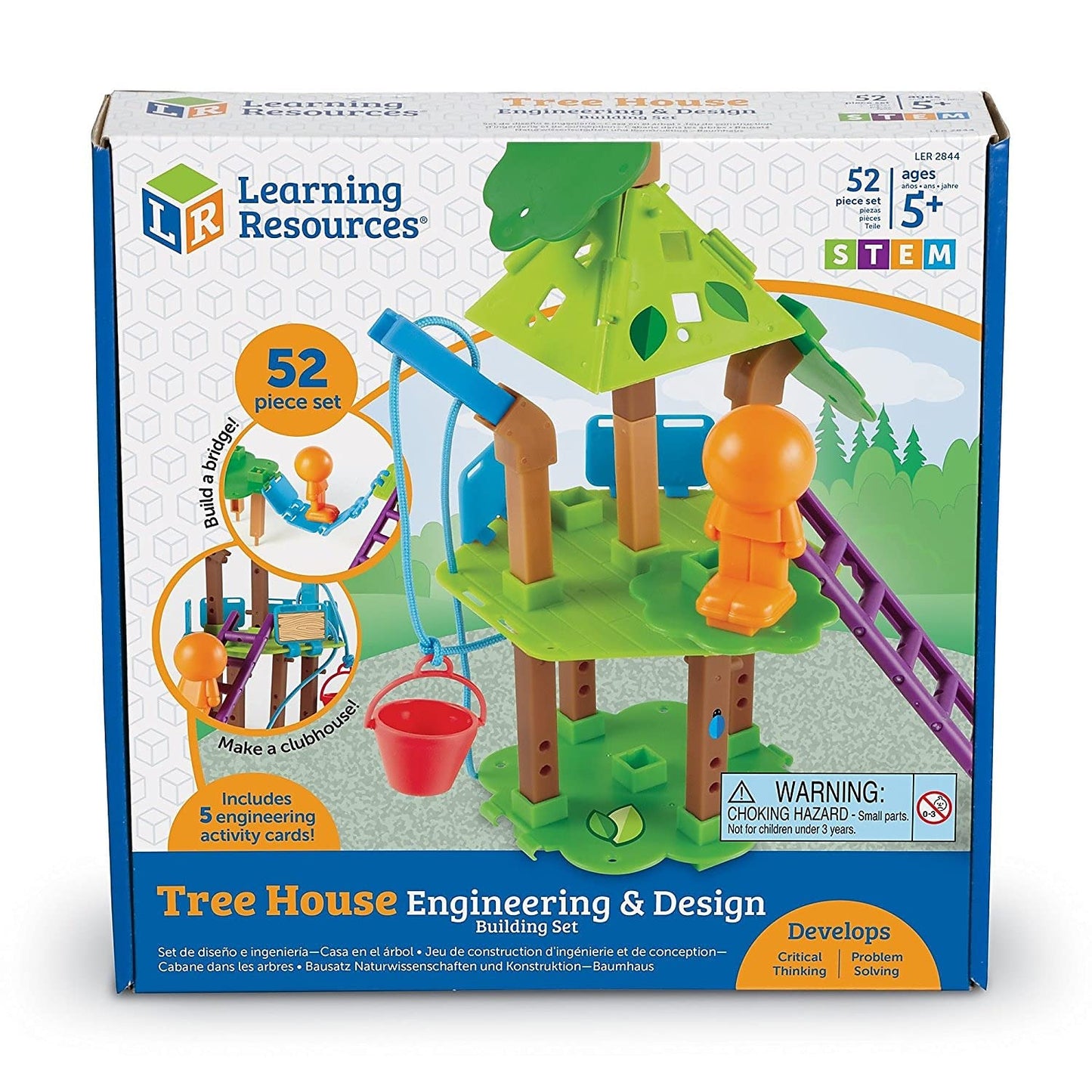 Learning Resources Tree House Engineering & Design Building Set, Stem For Kids, Science Toys For Kids, Engineering Toys For Kids, Math, Science Set, 52 Pieces