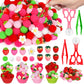Oaxntgw 143 Pcs Strawberry Sensory Bin Items Spring Counting Sorting Sensory Bin Filler Fine Motor Strawberry Counts For Sorting
