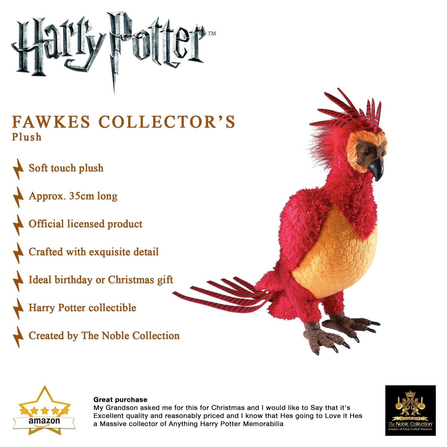 The Noble Collection Harry Potter Fawkes Collector Plush