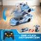 FDJ RC Cars - Transform Remote Control Car, 2.4Ghz 1:18 Scale Transforming Police Car Toy with Flashing Light, One Button Deform