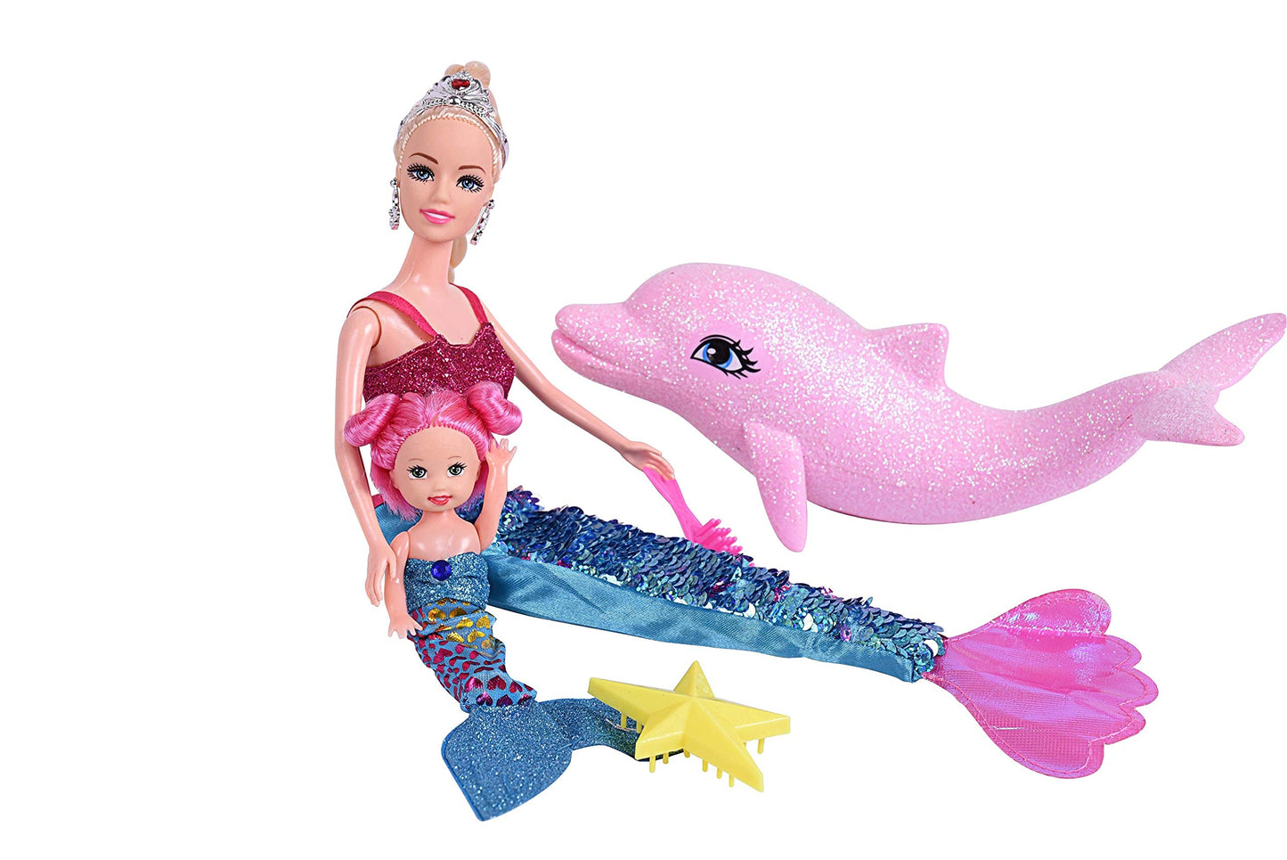 Mermaid Princess Doll Playset, Color Changing Mermaid, Dress Up Doll 12  And Dress Doll 3  And Dolphin, Color Change By By Rever
