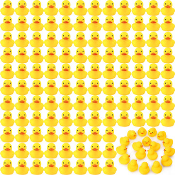 Vinsot 100 Pcs Bath Ducky Mini Rubber Ducks Yellow Rubber Duck Bath Toy Rubber Tub Toys Bathtub Toys Squeak And Float Ducks (1.77 X 1.77 X 1.57 Inch)