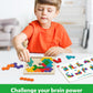 Coogam Wooden Tangram Puzzle, Color Shape Pattern Jigsaw Brain Teasers 3D Logic Iq Game Geometric Blocks Montessori Stem Educational Toys Gift For All Age