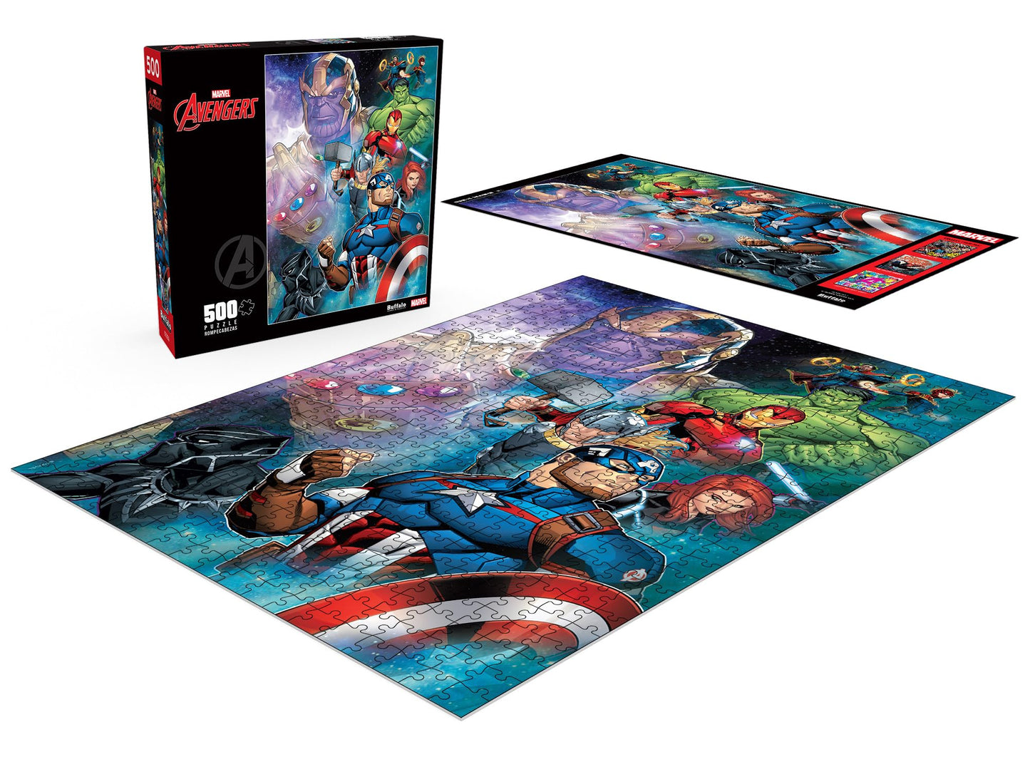 Buffalo Games Marvel Thanos vs. The Avengers 500 Piece Jigsaw Puzzle - Large Multicolor Paper Puzzle for Adults - Model 31003