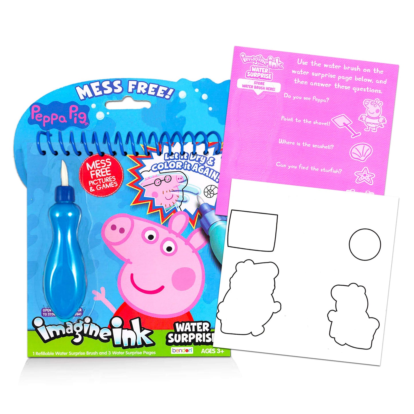 Imagine Ink Water Painting Books Set - 3 Pack for Toddlers, Disney Characters, No Mess Paint with Water, Ages 3-5