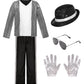 HORTYZON Kids Dance Star Costume Boys 80s Dance Costume 90s Pop Stage Outfits with Glasses Hat Gloves Halloween Cosplay Party (8