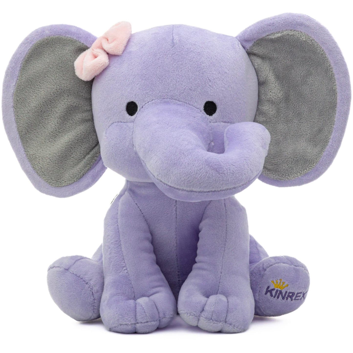 Kinrex Elephant Stuffed Animals – Stuff Animal Plush Toy For Babies Girls Boys, Elephants Plushie Teddy Bear Toys For Birth Stats Baby Shower Infant Newborn Boy & Girl, Purple Measures 9 Inches