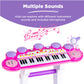 Best Choice Products 37-Key Kids Electronic Musical Instrument Piano Learning Toy Keyboard W/Multiple Sounds, Lights, Microphone, Stool - Pink