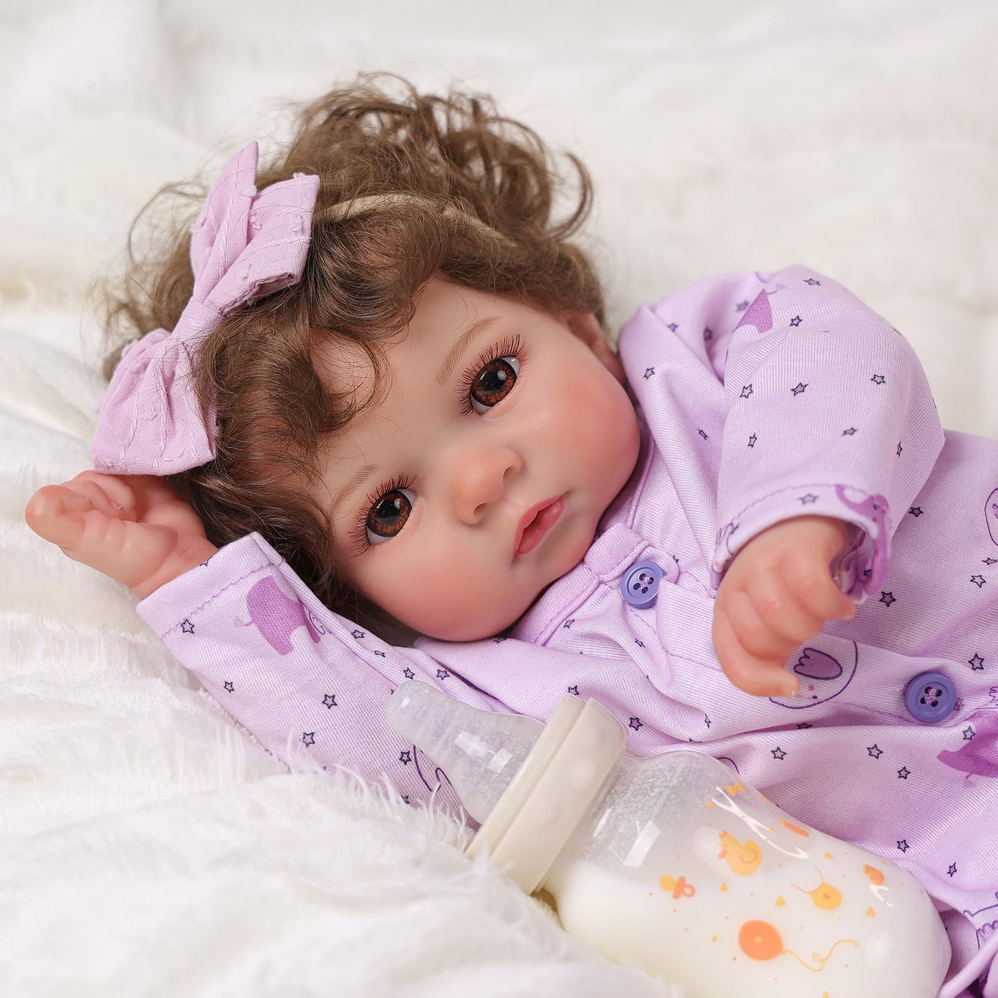 Babeside Lifelike Reborn Baby Dolls Girl - 17 Inch Soft Body Realistic Baby Doll Hand-Rooted Newborn Baby Doll That Look Real Wi