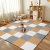 36Pcs Baby Play Mat for Floor  Foam Floor Tiles for Kids with Interlocking  Squares Foam Puzzle Carpet for Playroom Crawling Rug for Babies 6-12 Months Toddlers 11.8*11.8*0.6In Each Grey White Brown