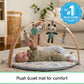 Ingenuity Cozy Spot Reversible Duvet Baby Play Gym & Play Mat with Wooden Toy bar - Elephant March (Neutral Safari)  Newborn and up