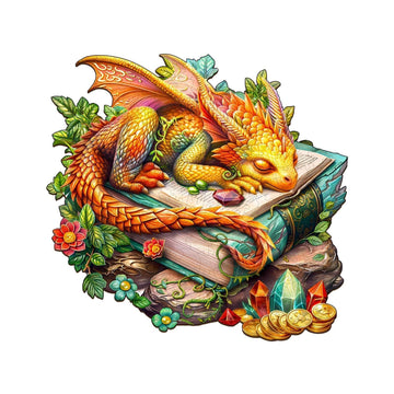 Wooden Puzzles For Adults - Sleeping Dragon Wooden Puzzle, Unique Shape Wooden Jigsaw Puzzles For Adults 470 Piece, Wood Puzzles