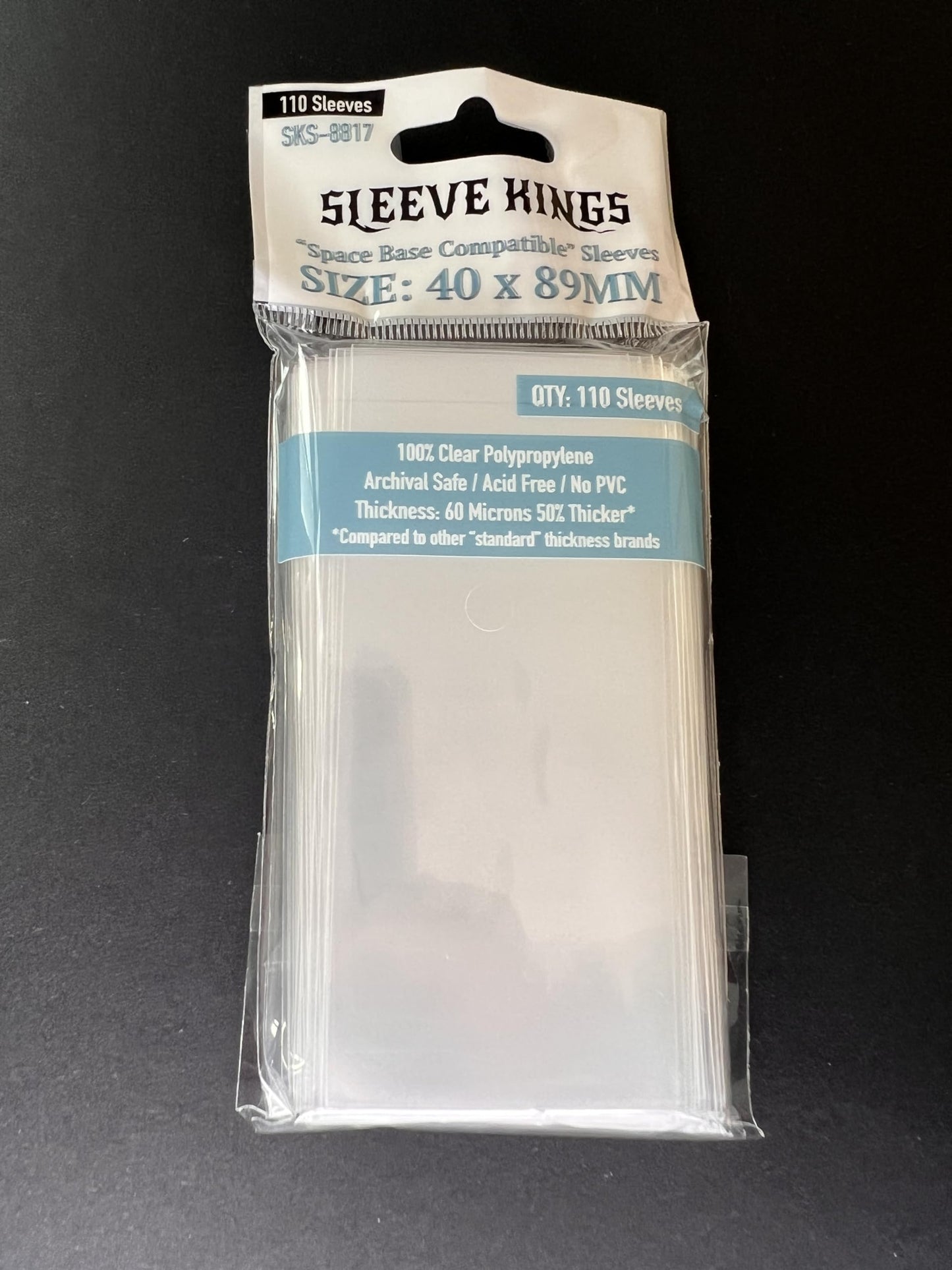 Sleeve Kings ''Space Base Compatible'' Sleeves 40 X 89 Mm (4X110 Pack, 440 Sleeves)