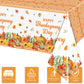 XueXiceili 3pcs Fall Tablecloth 54 X 108 in Inch Rectangular, Thanksgiving Autumn Harvest Pumpkin Mushroom Plaid Table Cover for